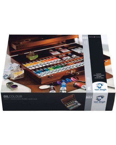 Coffret Van Gogh en Bois couleurs à l'huile 34 couleurs + accessoires