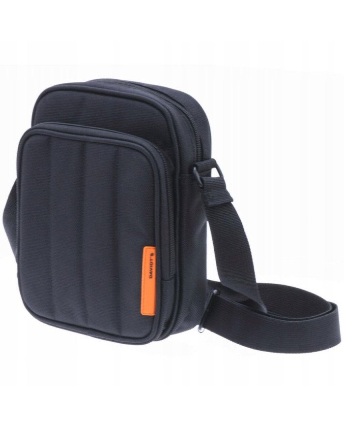 Sac Bandoulière Noir Davidts En Polyester 1680D - 16x21,5x7 Cm, 2 Compartiments, Idéal Quotidien