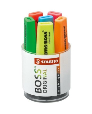 Pot 6 Marqueurs STABILO Boss Original - Le Libr'air Pot 6 Marqueurs STABILO Boss Original - Le Libr'air
