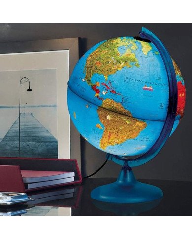 Globe Terrestre lumineux 25 CM Bleu