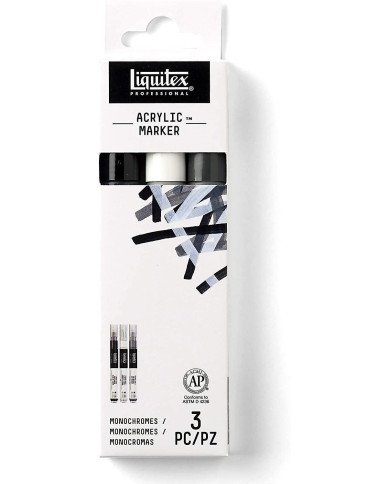 LIQUITEX Set de 3 Marqueurs Acrylique pointe 2-4MM