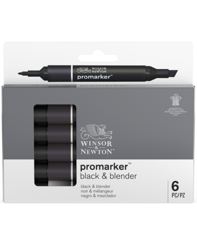 Winsor&Newtwon PROMARKER 6 Tons Noirs et Mélangeur