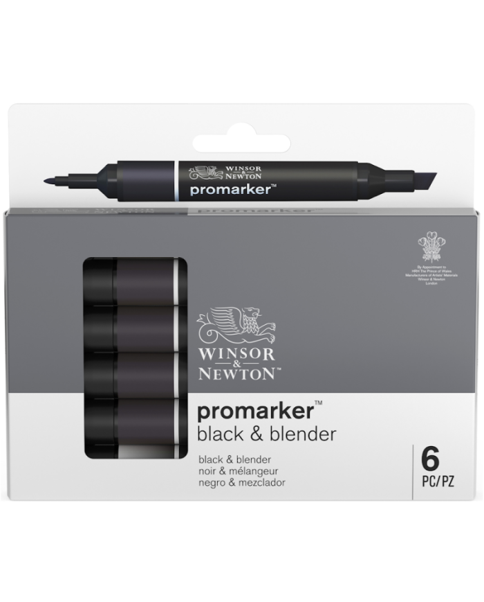 Winsor&Newtwon PROMARKER 6 Tons Noirs et Mélangeur