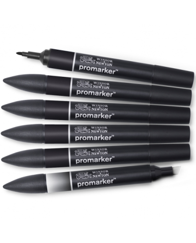 Winsor&Newtwon PROMARKER 6 Tons Noirs et Mélangeur