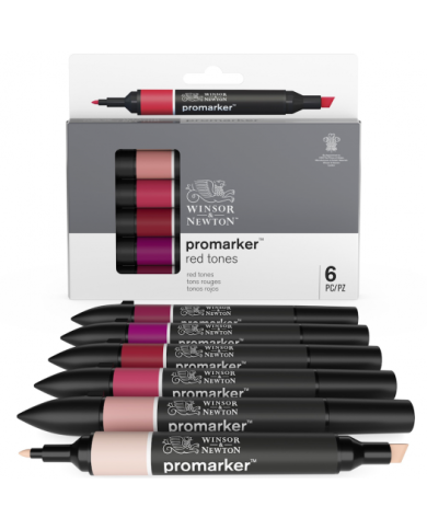 Winsor&Newton PROMARKER 6 Tons Rouges