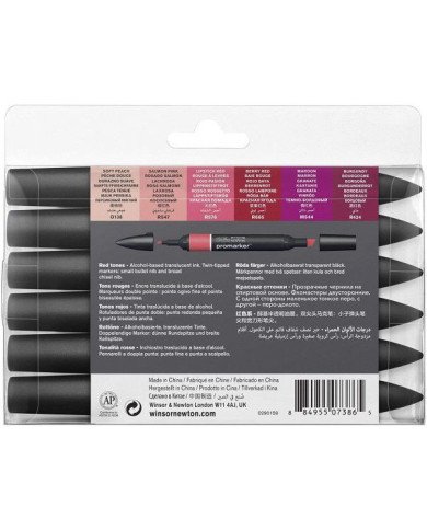 Winsor&Newton PROMARKER 6 Tons Rouges