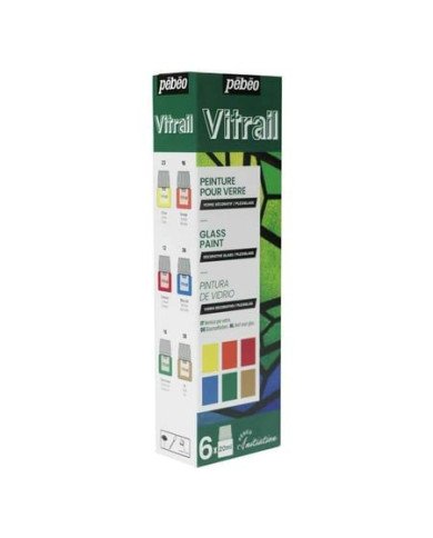 Set Initiation Vitrail 6 Flacons Assortis De 20 Ml PEBEO