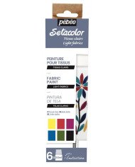 Set Initiation Setacolor Tissu Clair Mat 6 Flacons Assortis De 20 Ml PEBEO