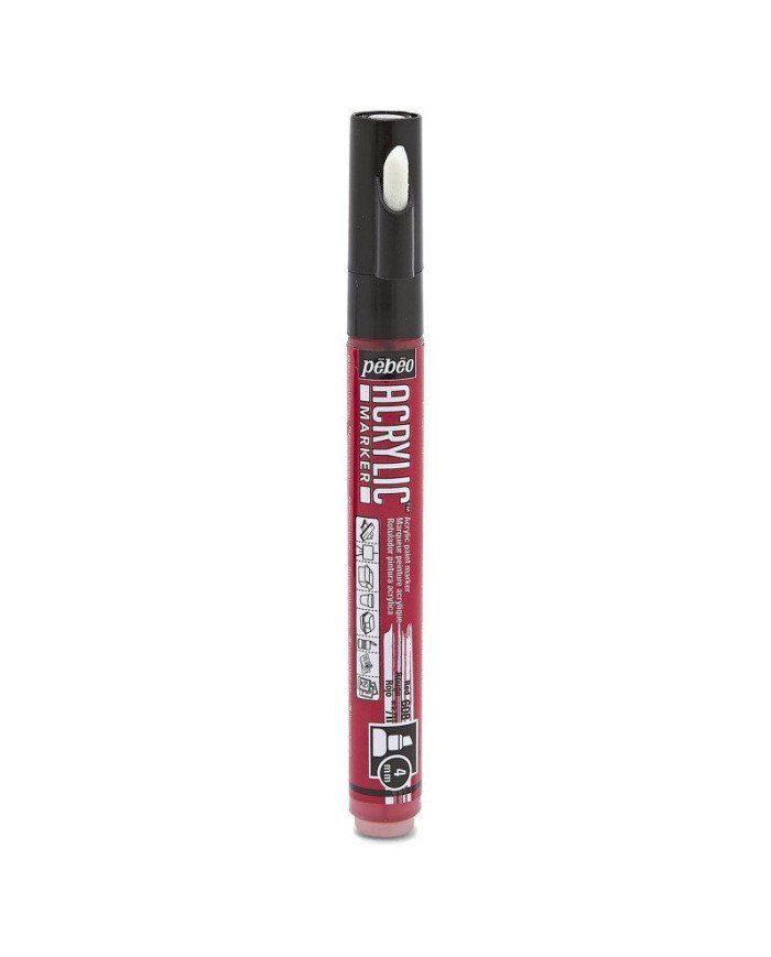 Acrylic Marker Pointe Medium Biseautee 4 Mm Rouge PEBEO