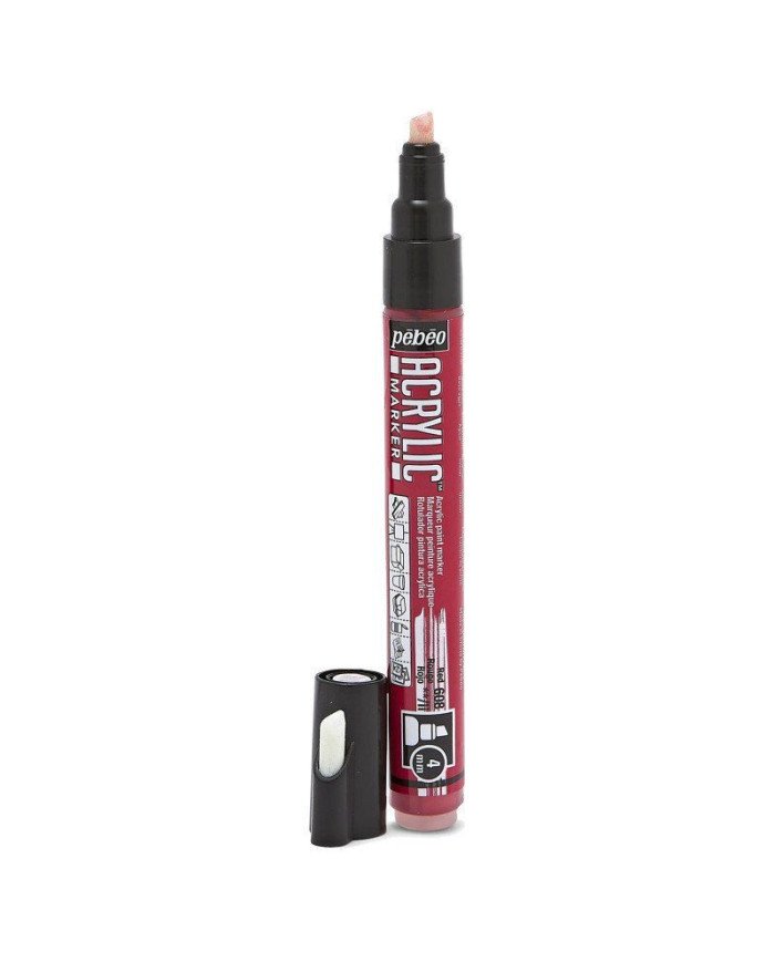 Acrylic Marker Pointe Medium Biseautee 4 Mm Rouge PEBEO
