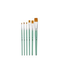 Pochette De 6 Pinceaux Manche Court Plat Polyamide Dore PEBEO