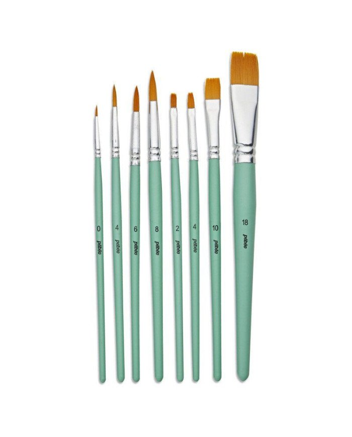 Pochette De 8 Pinceaux Plat Et Rond Polyamide Dore PEBEO
