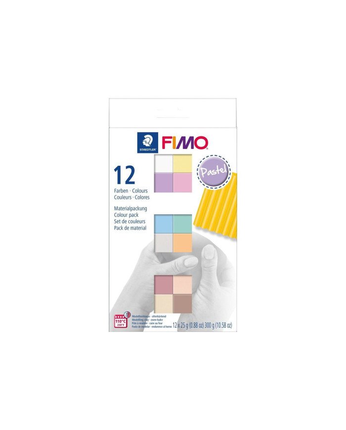 Pate Demi-pains Fimo Soft Pastel - 25 g - 12 pièces Staedtler