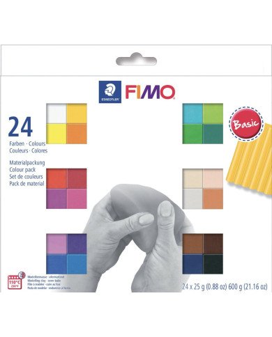 Coffret Fimo Soft Couleurs basiques 24 pains de 25g Staedtler