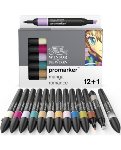 Set de 12+1 Promarker Winsor&Newton Manga Romance