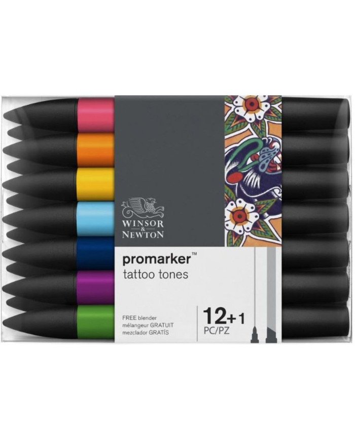 Set 12+1 Promarker Tattoo tones Winsor&Newton
