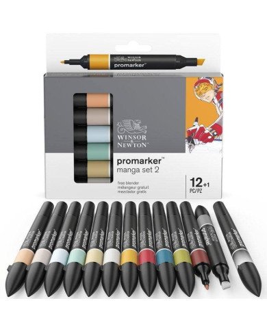 Set 12+1 Promarker Manga set 2 Winsor&Newton