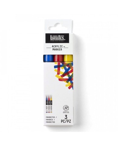 Set de 3 Marqueurs Acryliques LIQUITEX 2-4 mm
