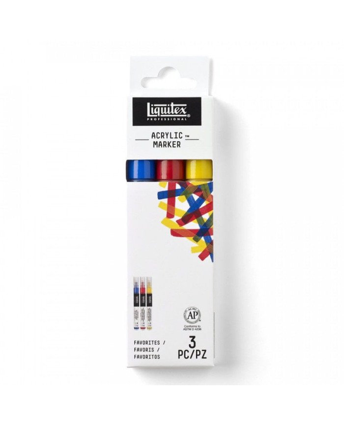 Set de 3 Marqueurs Acryliques LIQUITEX 2-4 mm