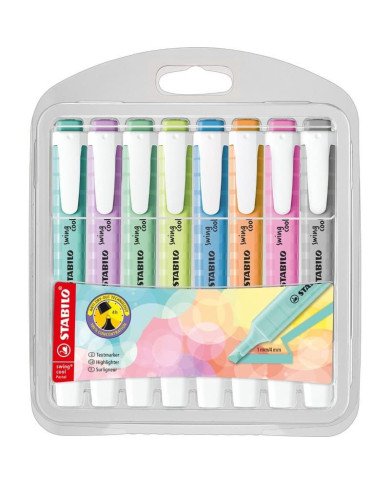 Pochette 8 surligneurs STABILO Swing cool