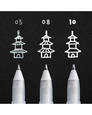 Stylo Gel Gelly Roll Fin Blanc 0,5mm SAKURA Stylo Gel Gelly Roll Fin Blanc 0,5mm SAKURA