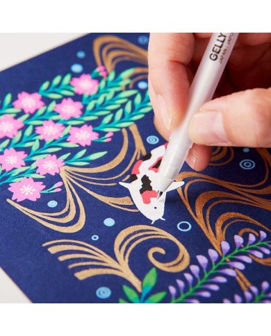 Stylo Gel Gelly Roll Fin Blanc 0,5mm SAKURA Stylo Gel Gelly Roll Fin Blanc 0,5mm SAKURA