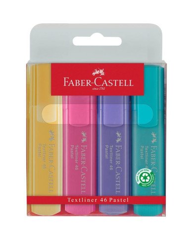 Surligneur Textliner 46 Pastel étui de 4 Faber-Castell