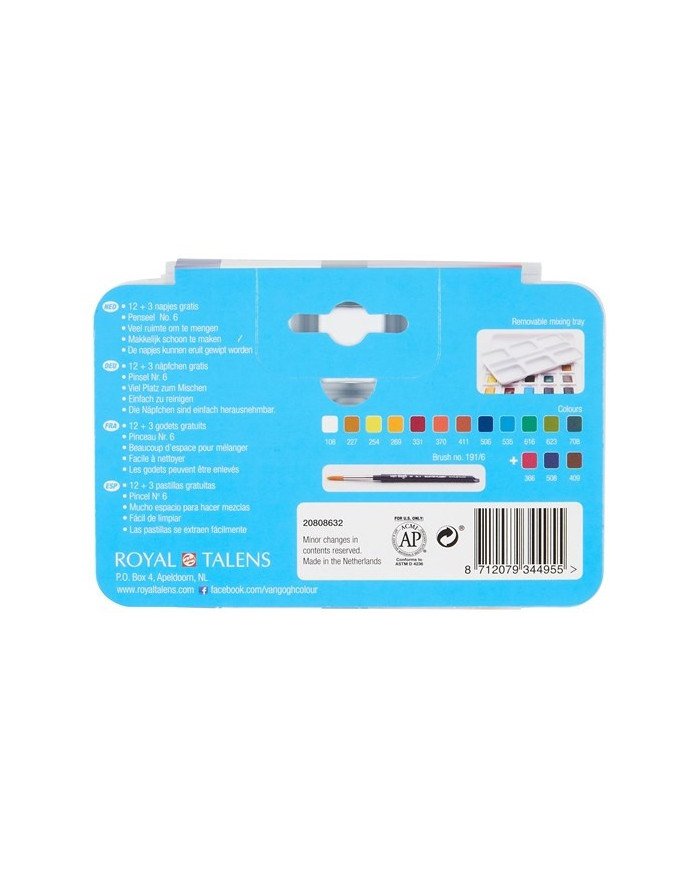 Le Libr'air - Boite d'aquarelles 12 Godets + 3 couleurs offertes - Van Gogh - Tunisie Le Libr'air - Boite d'aquarelles 12 Godets + 3 couleurs offertes - Van Gogh - Tunisie