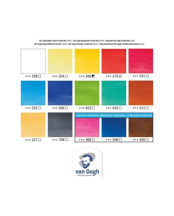 Le Libr'air - Boite d'aquarelles 12 Godets + 3 couleurs offertes - Van Gogh - Tunisie Le Libr'air - Boite d'aquarelles 12 Godets + 3 couleurs offertes - Van Gogh - Tunisie