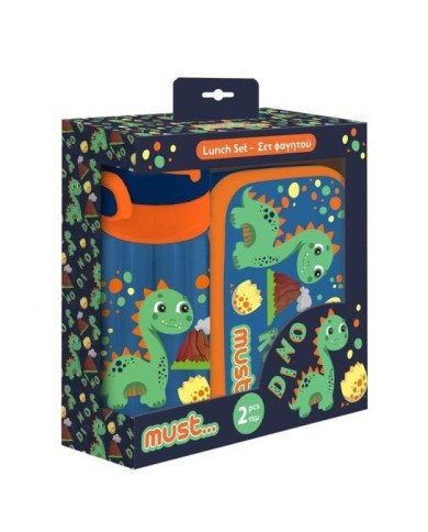 Coffret Lunch Box + Gourde MUST Dino