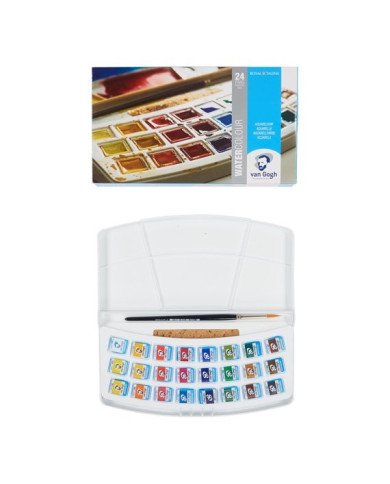Le Libr'air - Peinture aquarelle 18 couleurs en godets et 2 couleurs en tube de 10 ml - Van Gogh - Tunisie
