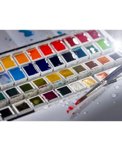 Le Libr'air - Peinture aquarelle 18 couleurs en godets et 2 couleurs en tube de 10 ml - Van Gogh - Tunisie