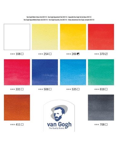 Le Libr'air - Boite de 10 Tubes Aquarelle - Van Gogh - Tunisie