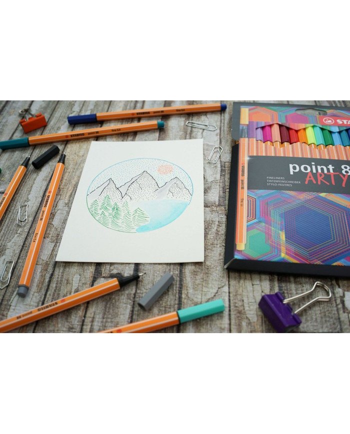 24 Stylos-feutres STABILO point 88 Arty