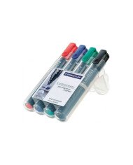 Staedtler lumocolor 350, marqueur permanent, pointe biseautée, 2-5 mm, étui de 4