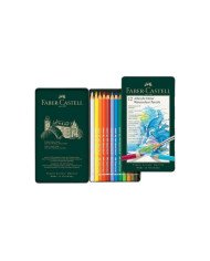 Boite Métal de 12 Crayons de Couleur Aquarellables - Faber Castell